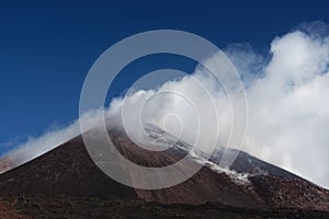 Mount Etna, one of the world`s most active volcanoes, in October, currently inactive photo
